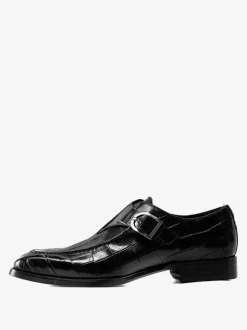 Cowhide Mens Loafer Shoes Monk Strap Prom Wedding Shoes