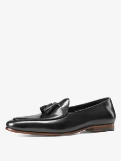 Cowhide Men's Loafer Shoes Tassel Prom Homecoming Wedding Shoes