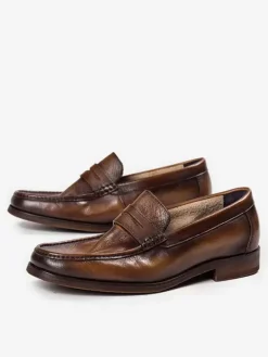 Cowhide Men's Penny Loafer Slip On Prom Wedding Shoes
