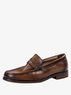 Cowhide Men's Penny Loafer Slip On Prom Wedding Shoes