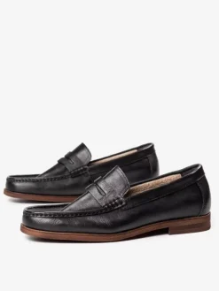 Cowhide Men's Penny Loafer Slip On Prom Wedding Shoes