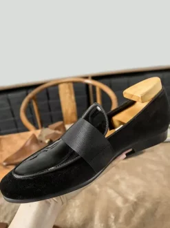 Cowhide Penny Loafer Shoes For Men Prom Wedding Shoes