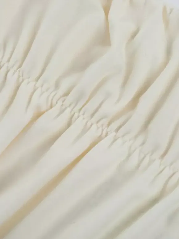 Cowl Neck Ruched Mini Dress For Women- Cream Sexy Long Sleeve Fringe Bodycon - Spring Cocktail Party 2026