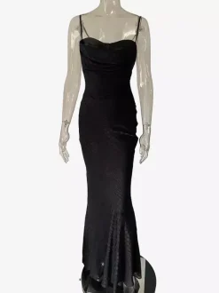 Cowl Neck Animal Pattern Fishtail Maxi Cami Dress For Women 2026