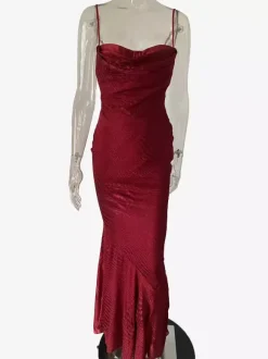 Cowl Neck Animal Pattern Fishtail Maxi Cami Dress For Women 2026