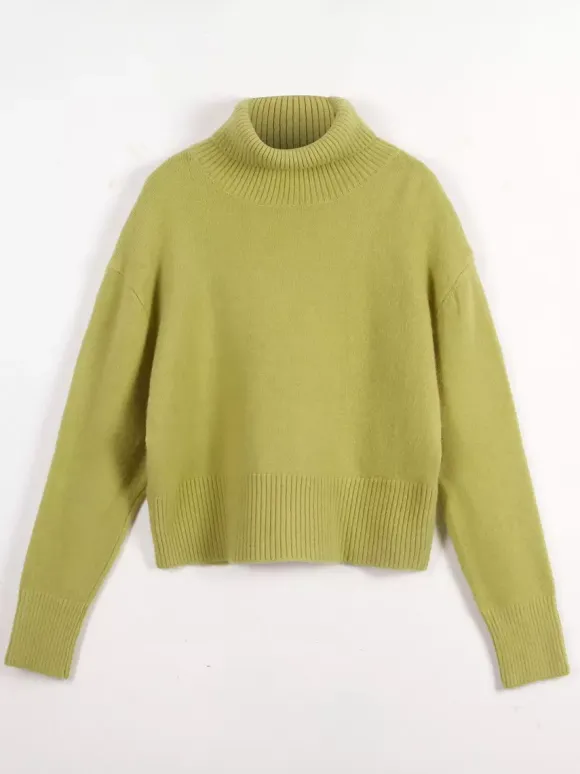 Cowl Neck Solid Color Knit Pullover Sweater For Women 2026