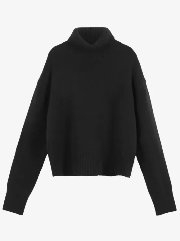 Cowl Neck Solid Color Knit Pullover Sweater For Women 2026