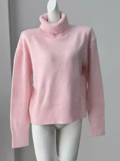 Cowl Neck Solid Color Knit Pullover Sweater For Women 2026