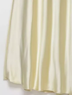 Creamy White Halter Neck Satin Maxi Dress For Women Elegant Formal Style