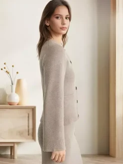 Crew Neck Knitted Cardigan Spring Casual Tops For Women 2026