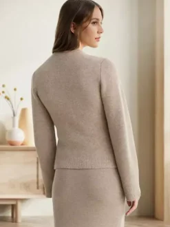 Crew Neck Knitted Cardigan Spring Casual Tops For Women 2026