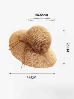 Crochet Straw Hat With Wide Brim Foldable Sun Hat For Women 2026