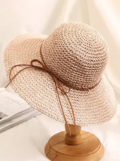 Crochet Straw Hat With Wide Brim Foldable Sun Hat For Women 2026