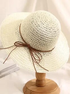 Crochet Straw Hat With Wide Brim Foldable Sun Hat For Women 2026