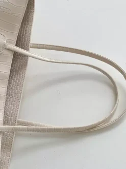 Crocodile Pattern Tote Bag Faux Leather Large Capacity Shoulder Bag For Women 2026