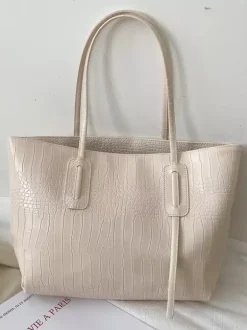 Crocodile Pattern Tote Bag Faux Leather Large Capacity Shoulder Bag For Women 2026