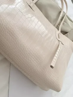 Crocodile Pattern Tote Bag Faux Leather Large Capacity Shoulder Bag For Women 2026