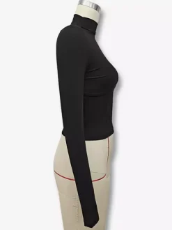 Crop Tops For Women Long Sleeves High Collar Slim Fit T-shirt For Women 2026
