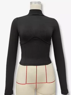 Crop Tops For Women Long Sleeves High Collar Slim Fit T-shirt For Women 2026