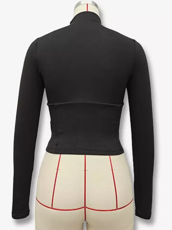 Crop Tops For Women Long Sleeves High Collar Slim Fit T-shirt For Women 2026
