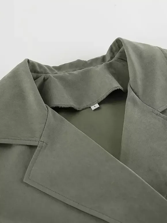 Cropped Windbreaker Tie-Waist Jacket For Women 2026