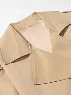 Cropped Trench Coat Women's Short Jacket - Chic Belted Slim Fit Windbreaker - Spring Office-to-dinner Daily Outerwear 2026