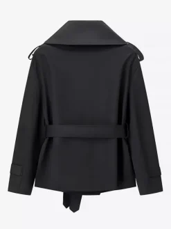 Cropped Trench Coat Women's Short Jacket - Chic Belted Slim Fit Windbreaker - Spring Office-to-dinner Daily Outerwear 2026