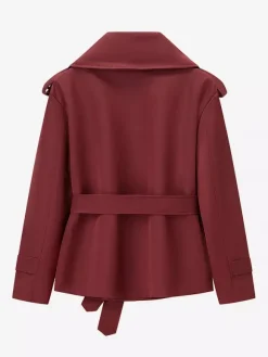 Cropped Trench Coat Women's Short Jacket - Chic Belted Slim Fit Windbreaker - Spring Office-to-dinner Daily Outerwear 2026