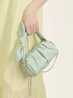 Crossbody Cloud Bag With Chain Faux Leather Bowknot Handbag For Women 2026