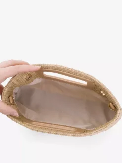 Crossbody Bag With Detachable Chain Vacation Straw Clutch Bag For Women 2026