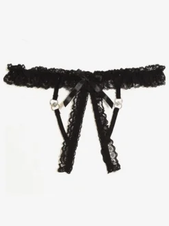 Crotchless Lingerie Lingerie Panties Black Lace Lace Indoor Crotchless Sexy Adult's Panties