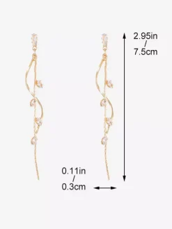 Crystal Long Drop Earrings For Women 2026
