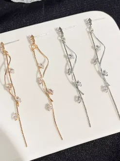 Crystal Long Drop Earrings For Women 2026