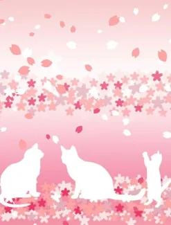 Cute Lolita Dress Pink Sakura Kitty Printed Lolita Skirt With White Lace Trim Shirring