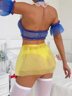 Cute Princess Costume Maid Women Bra Thong Set