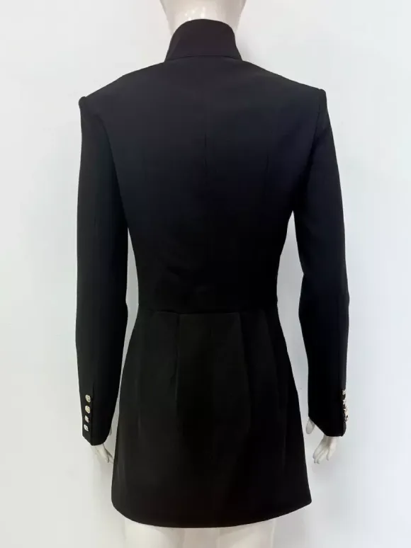 Cutout Long Sleeve Mini Dress For Women - Mock Neck Button Detail Dress - Spring Date Night Party 2026