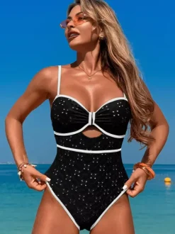 Cutout Strap One-Piece Swimsuit For Summer 2026