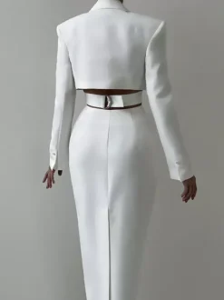 Cutout Blazer Dress Long Sleeve Spring Midi Dress For Women 2026