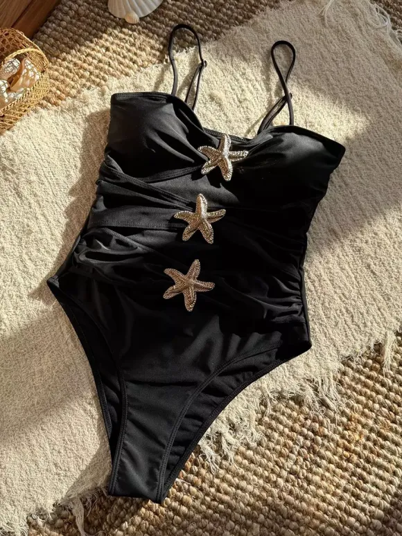 Cutout One-piece Swimsuit With Starfish Decoration For Summer 2026
