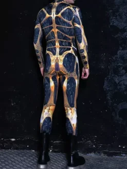 Cyberpunk Patterned Zentai Suits Cyberpunk Men's Costume Men Costumes Costumes For Couples Men Robot Costume Sci Fi Costume Cyber Costume Burning Men Outfit