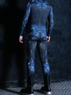 Cyberpunk Patterned Zentai Suits Cyberpunk Men's Costume Men Costumes Costumes For Couples Men Robot Costume Sci Fi Costume Cyber Costume Burning Men Outfit