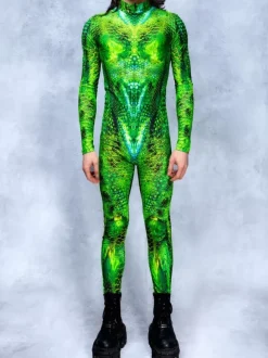 Cyberpunk Patterned Zentai Suits Printed Bodysuit Full-Body Cosplay Jumpsuit For Theme Parties
