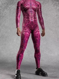 Cyberpunk Patterned Zentai Suits Printed Bodysuit Full-Body Cosplay Jumpsuit For Theme Parties