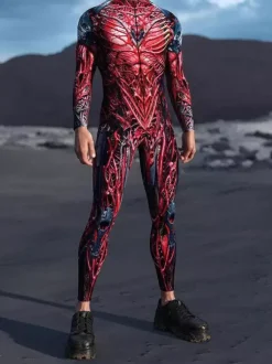 Cyberpunk Patterned Zentai Suits Printed Bodysuit Full-Body Cosplay Jumpsuit For Theme Parties