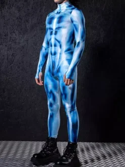 Cyberpunk Patterned Zentai Suits Printed Bodysuit Full-Body Cosplay Jumpsuit For Theme Parties