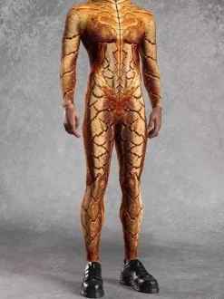 Cyberpunk Patterned Zentai Suits Printed Bodysuit Full-Body Cosplay Jumpsuit For Theme Parties