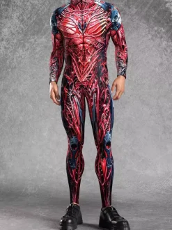 Cyberpunk Patterned Zentai Suits Printed Bodysuit Full-Body Cosplay Jumpsuit For Theme Parties