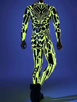 Cyberpunk Patterned Zentai Suits Kid Men Women Jumpsuits Machine Zentai Skinny Costume Multicolour Printing Bodysuit Party Festival Outfit Catsuit Front Zipper