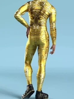 Cyberpunk Patterned Zentai Suits Kid Men Women Jumpsuits Machine Zentai Skinny Costume Multicolour Printing Bodysuit Party Festival Outfit Catsuit Front Zipper