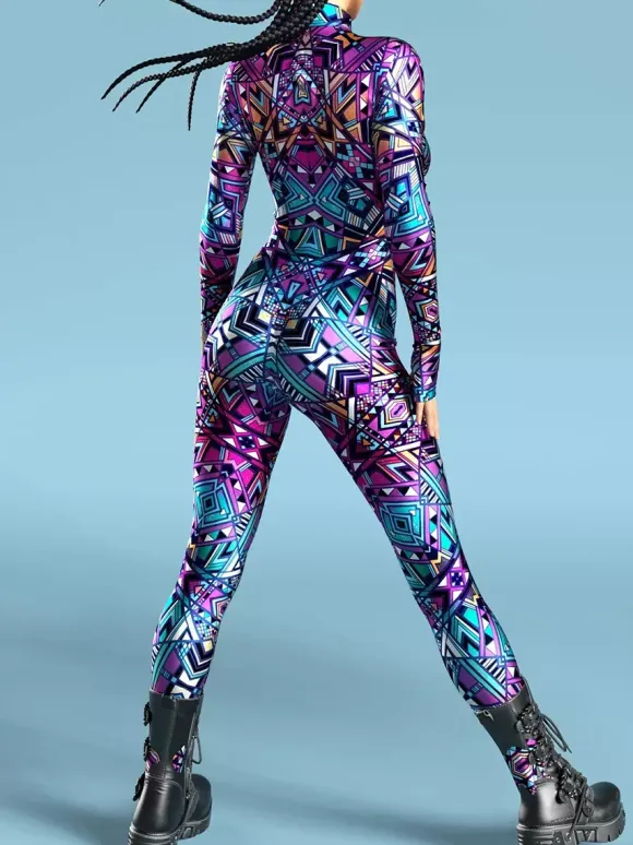 Cyberpunk Patterned Zentai Suits Adult Zentai Suit Fish Scale Print Lycr Spandex Sexy Costumes
